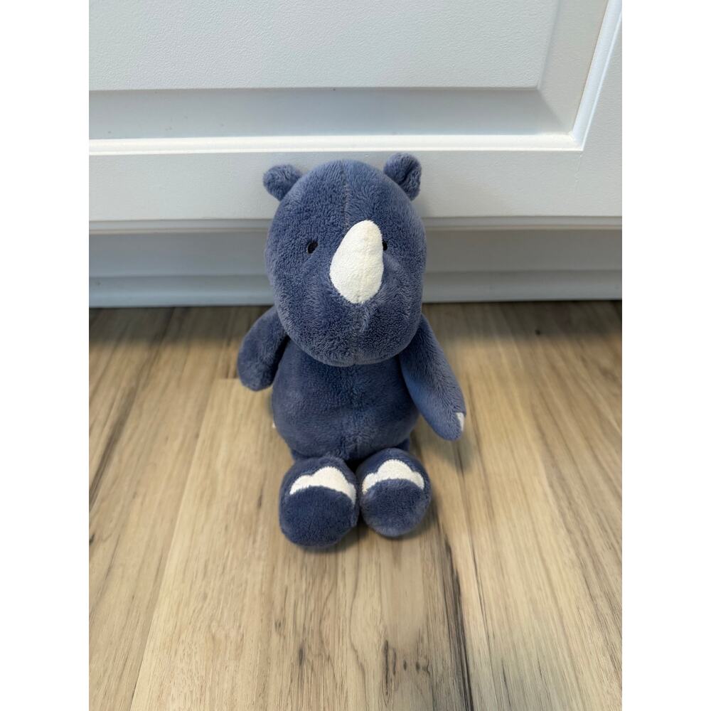 Carters Baby Plush Rhino Rhinoceros Blue Gray Stuffed Animal 10" Lovey Carter’s